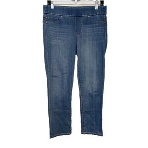 Liverpool Jeans Women's 8/29 Blue Capri Stretch Denim Pull On Cotton Blend